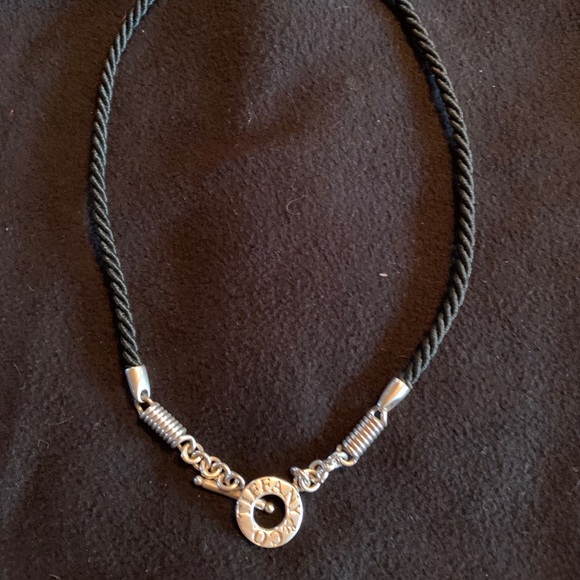Sterling and Satin Rope Necklace - Picture 3 of 3